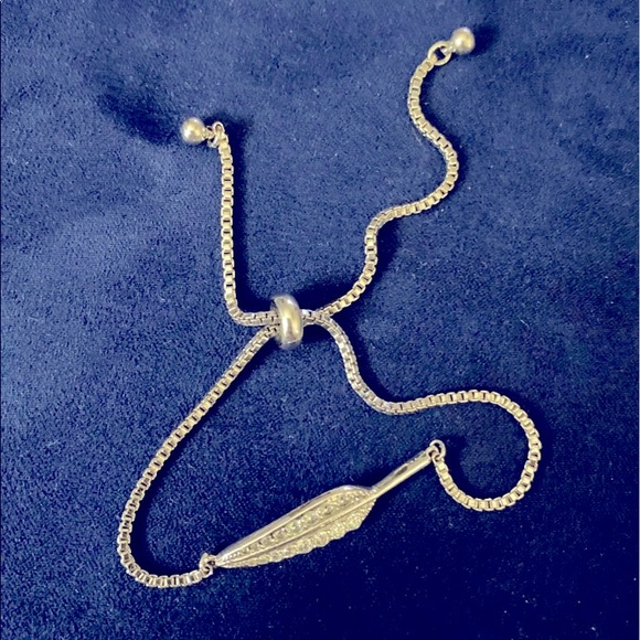 Adjustable slide silver chain with cubic Zirconia - Picture 1 of 11